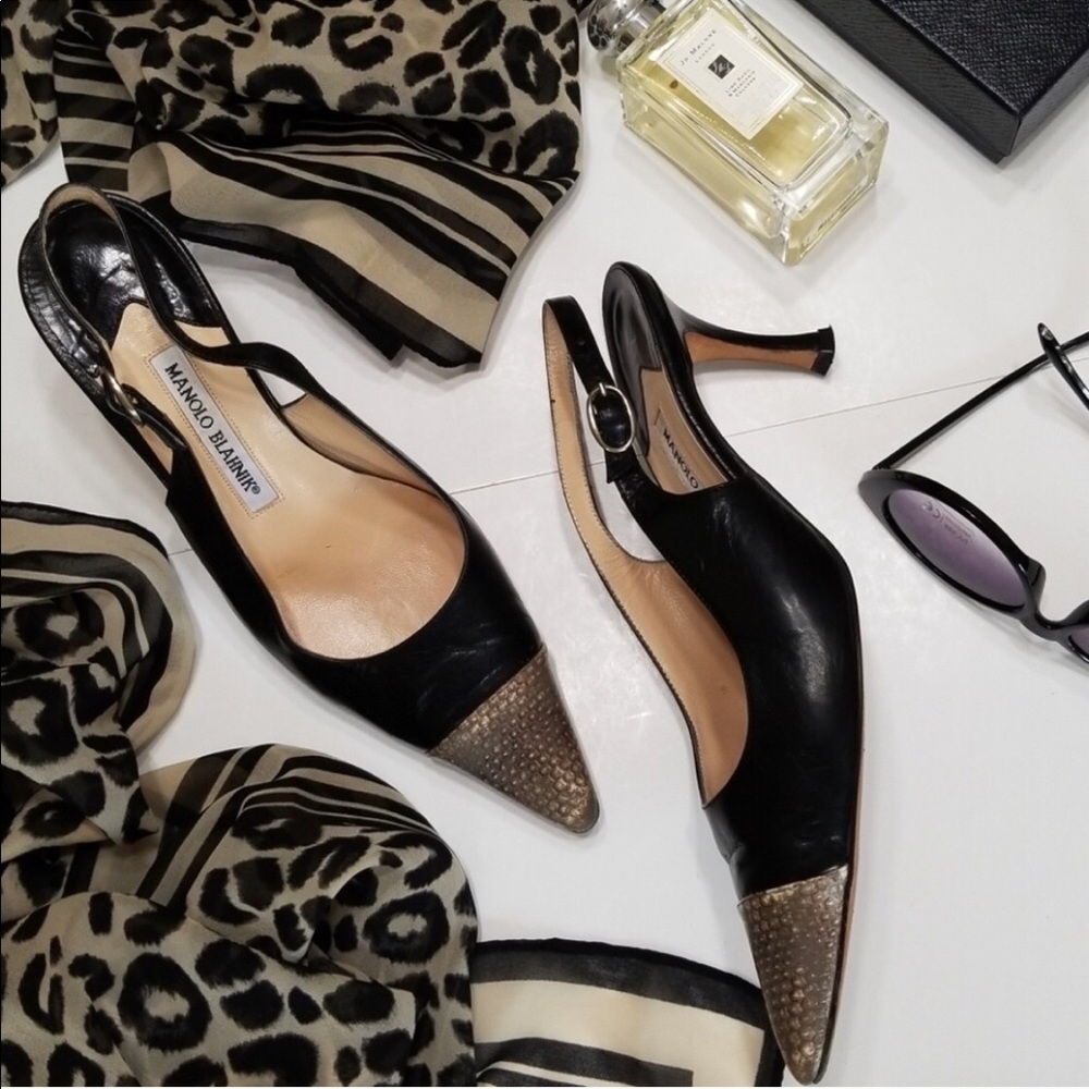 🐍Snakeskin Manolo Balanik Heels🐍